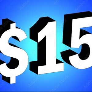Bold Black and White $15 Sign